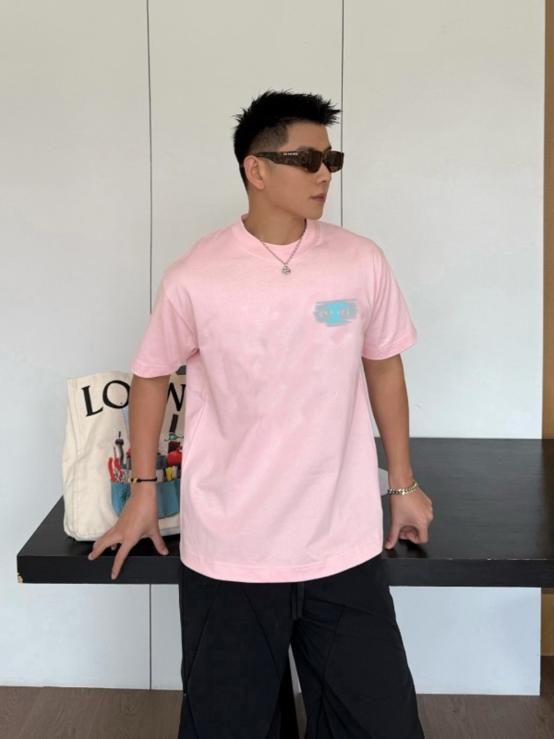 
CHANE*小香2025秋季新款 双C字母logo印花 短袖t恤  定制面料300g  男女同款
尺码