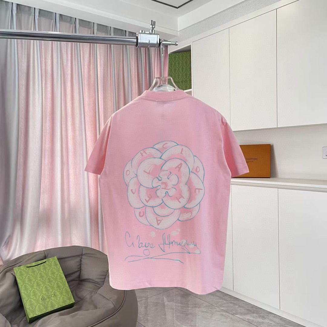 
CHANE*小香2025秋季新款 双C字母logo印花 短袖t恤  定制面料300g  男女同款
尺码