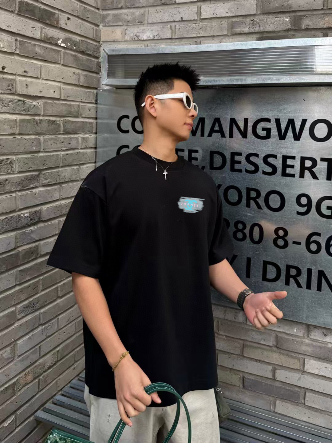 
CHANE*小香2025秋季新款 双C字母logo印花 短袖t恤  定制面料300g  男女同款
尺码