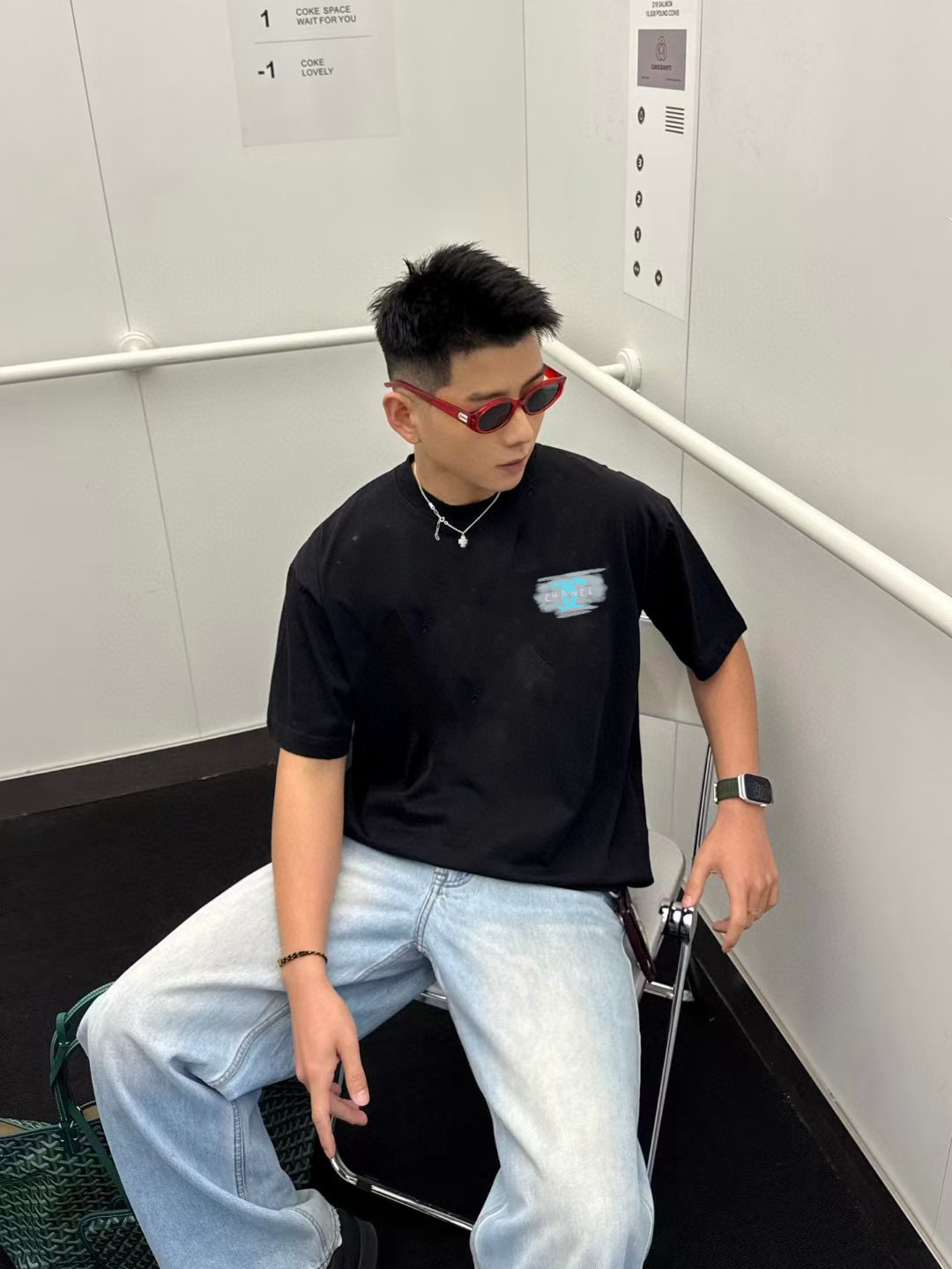 
CHANE*小香2025秋季新款 双C字母logo印花 短袖t恤  定制面料300g  男女同款
尺码