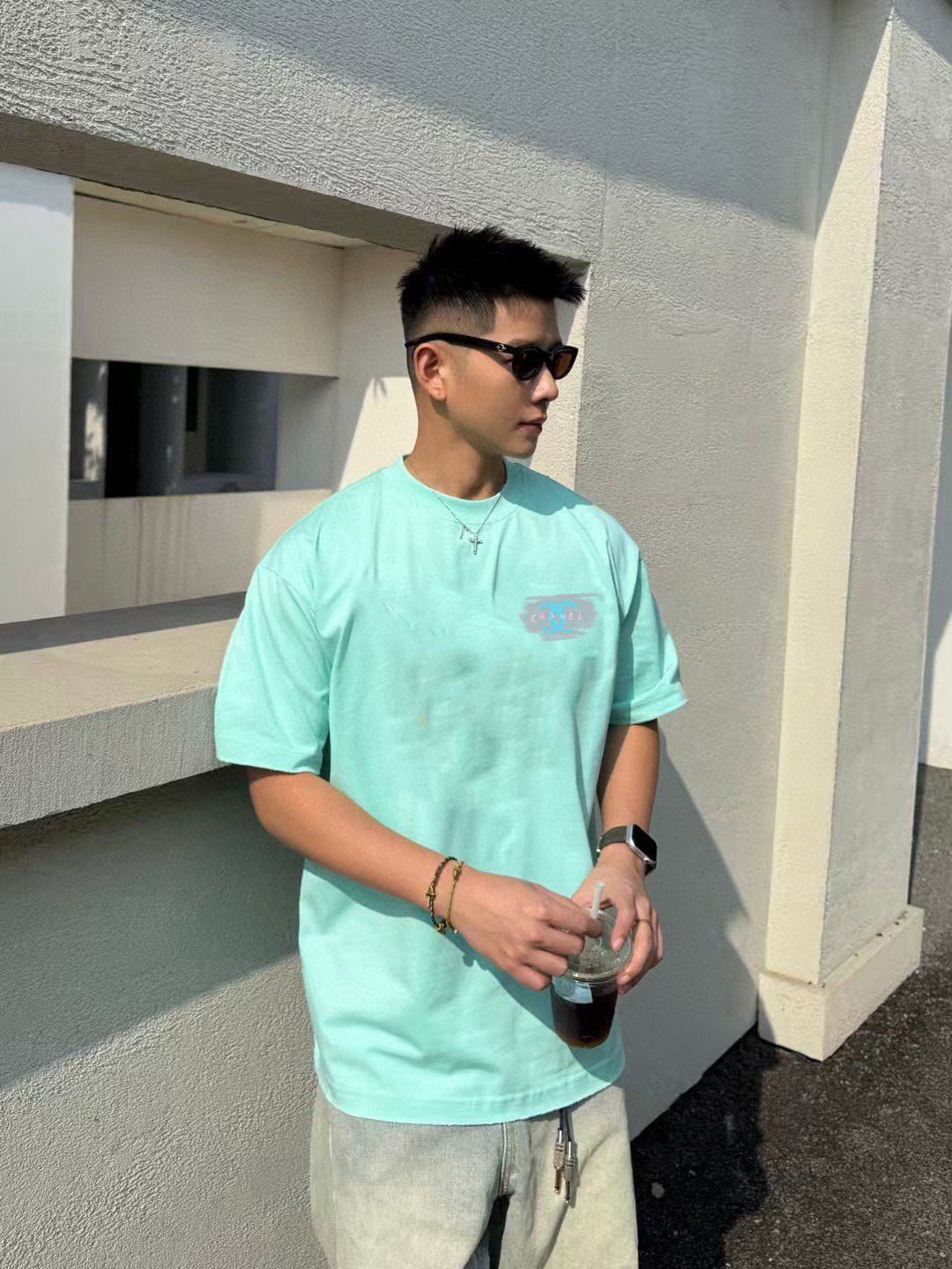 
CHANE*小香2025秋季新款 双C字母logo印花 短袖t恤  定制面料300g  男女同款
尺码