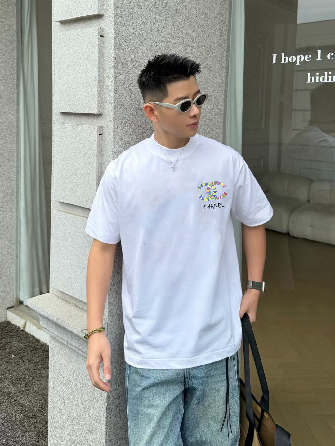 
CHANE*小香2025秋季新款 双C字母logo印花 短袖t恤  定制面料300g  男女同款
尺码