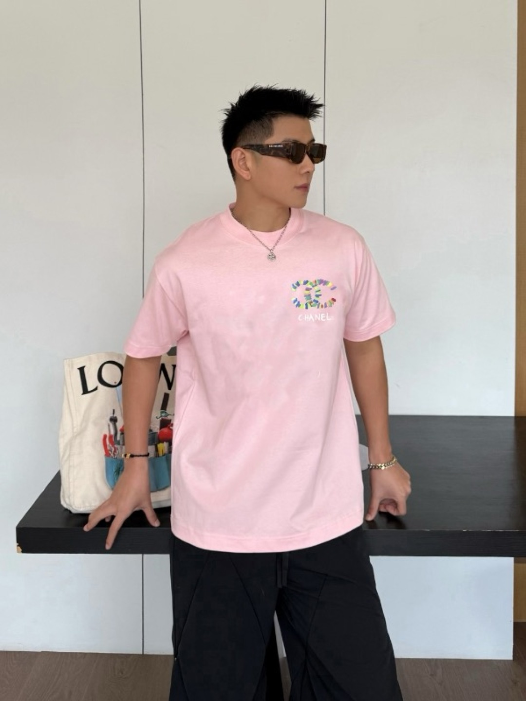 
CHANE*小香2025秋季新款 双C字母logo印花 短袖t恤  定制面料300g  男女同款
尺码