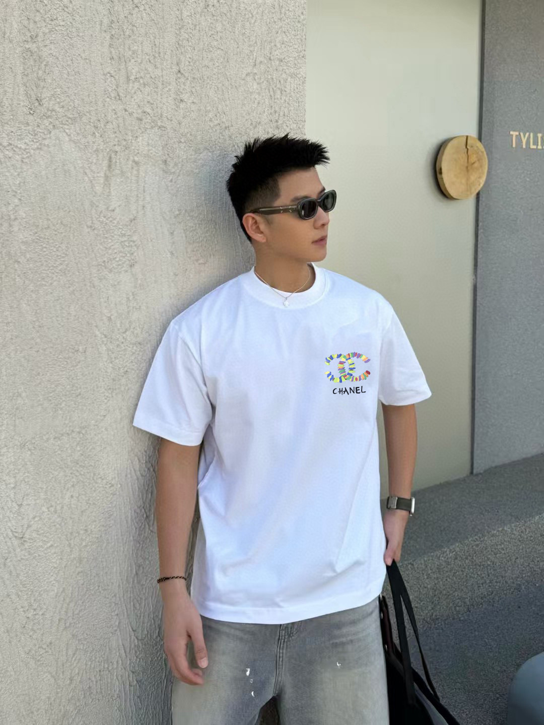 
CHANE*小香2025秋季新款 双C字母logo印花 短袖t恤  定制面料300g  男女同款
尺码