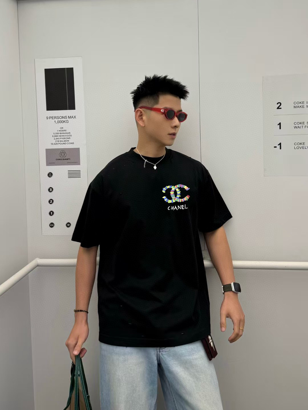 
CHANE*小香2025秋季新款 双C字母logo印花 短袖t恤  定制面料300g  男女同款
尺码