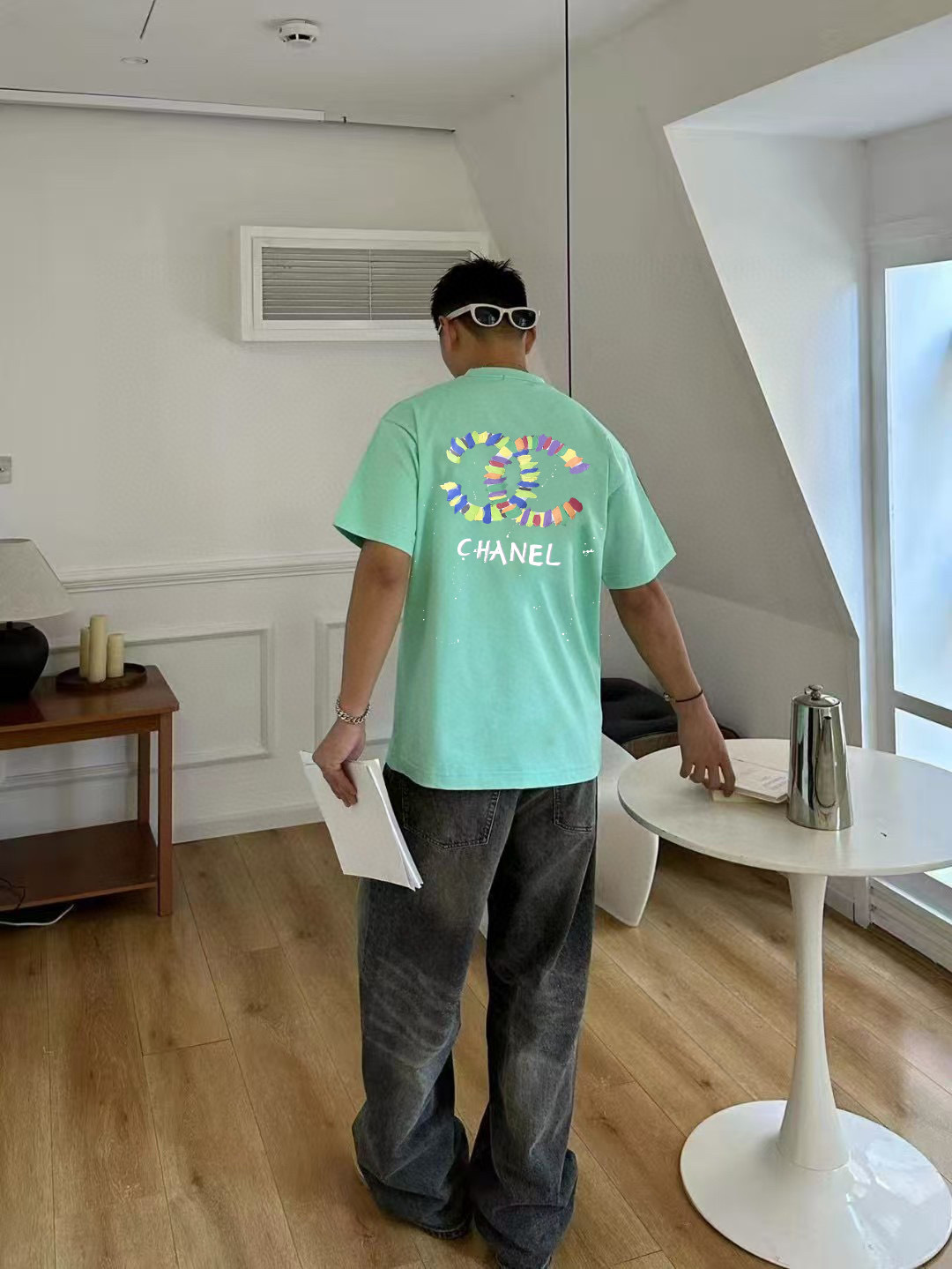 
CHANE*小香2025秋季新款 双C字母logo印花 短袖t恤  定制面料300g  男女同款
尺码