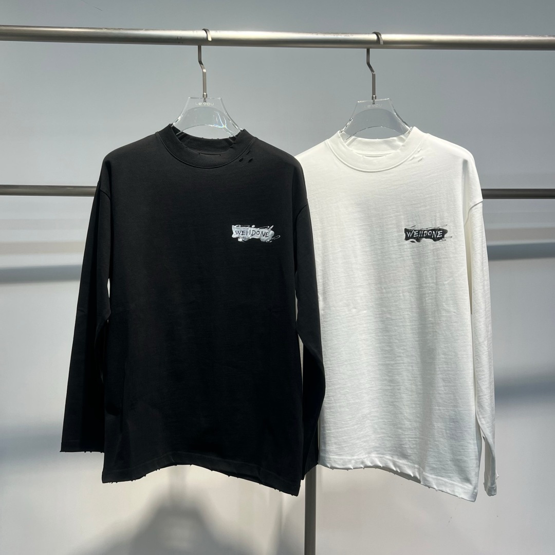 
W11 25新款长袖阔版T恤
颜色：黑，白
尺码：S-XL