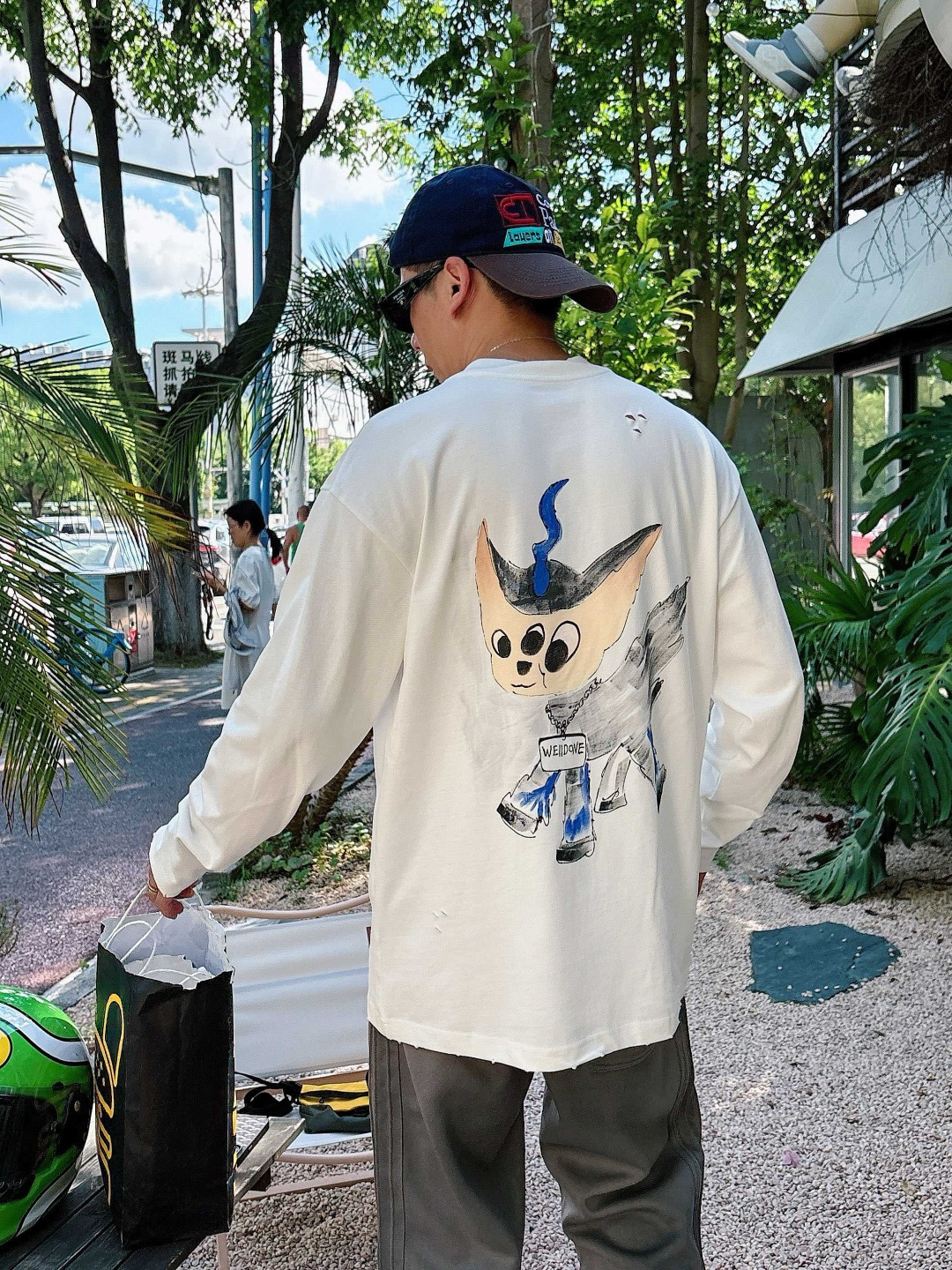 
W11 25新款长袖阔版T恤
颜色：黑，白
尺码：S-XL