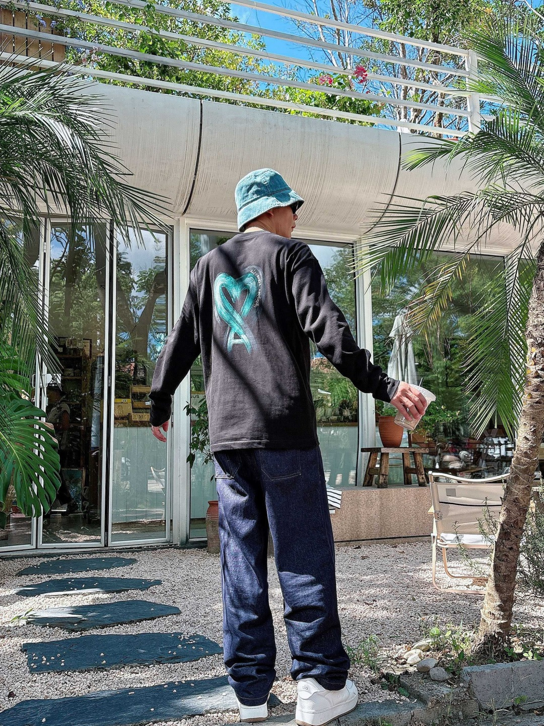 25新款长袖阔版T恤颜色：黑，白尺码：S-XL