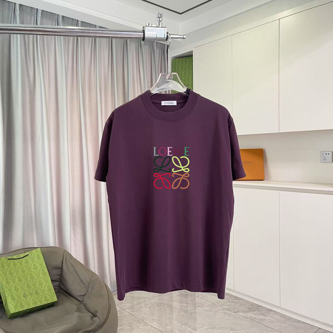 Loew*2025夏季新款 个性字母logo印花 定制面料300g 短袖t恤 男女同款尺码：S M L 