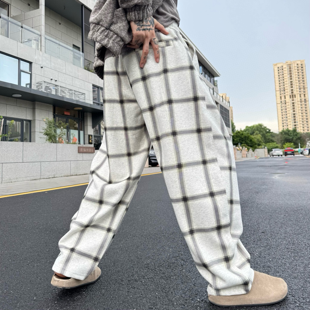 AMIRI🌟早秋新款格子休闲裤🆕采用优质面料，具有质感，松紧腰带设计，超级时尚洋气！码数：S-3XL 男