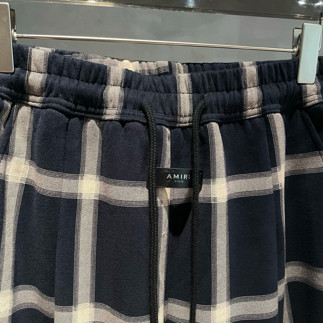 AMIRI🌟早秋新款格子休闲裤🆕采用优质面料，具有质感，松紧腰带设计，超级时尚洋气！码数：S-3XL 男