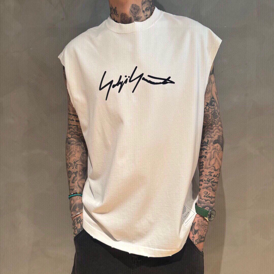 新款🌟Y3，新款背心🎽，面料采用顶级原版精梳棉，印压胶条logo印花图案，顶级的做工，高端品质，男女同款