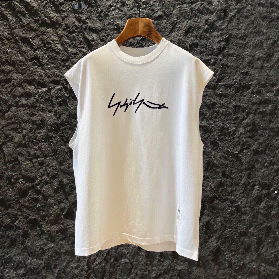 新款🌟Y3，新款背心🎽，面料采用顶级原版精梳棉，印压胶条logo印花图案，顶级的做工，高端品质，男女同款