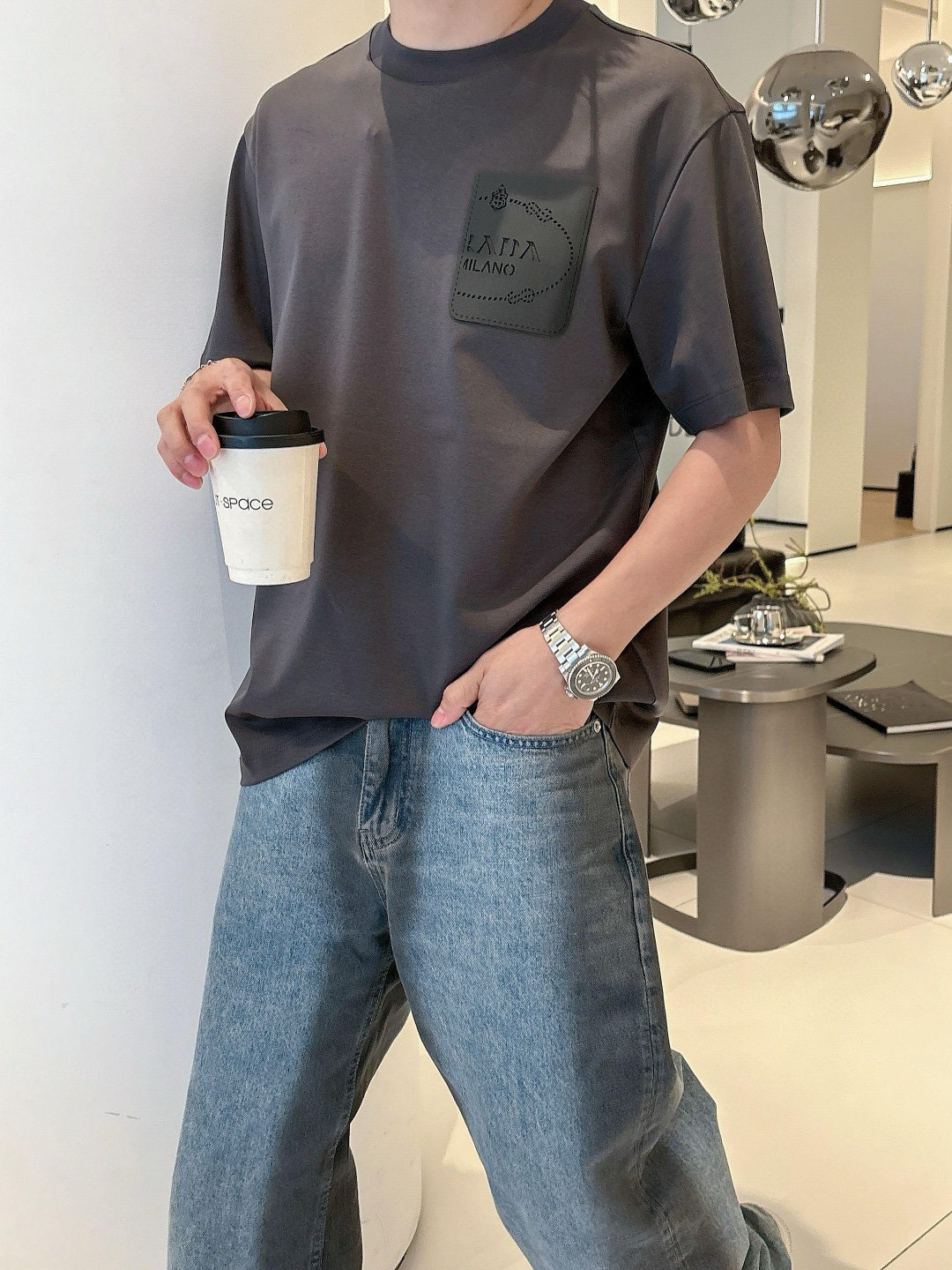 2025 S/S New 新品颜色：黑色 白色 石墨灰尺码：M-3XL 微阔版型P.S：兰精莫代尔+匹马