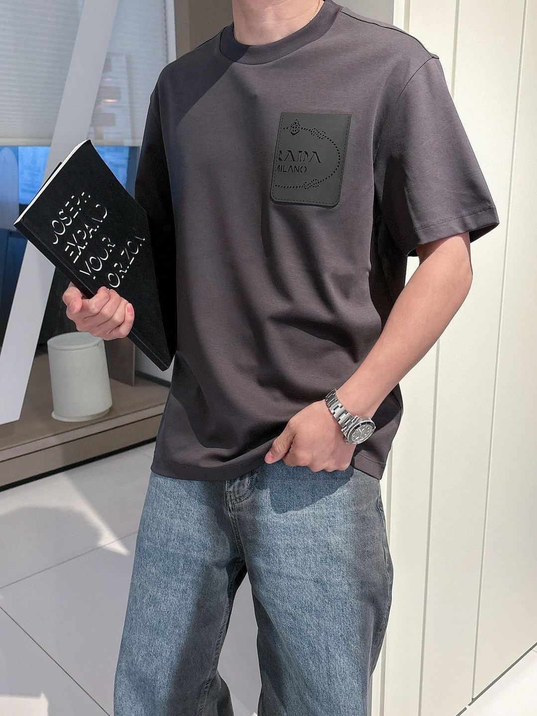 2025 S/S New 新品颜色：黑色 白色 石墨灰尺码：M-3XL 微阔版型P.S：兰精莫代尔+匹马