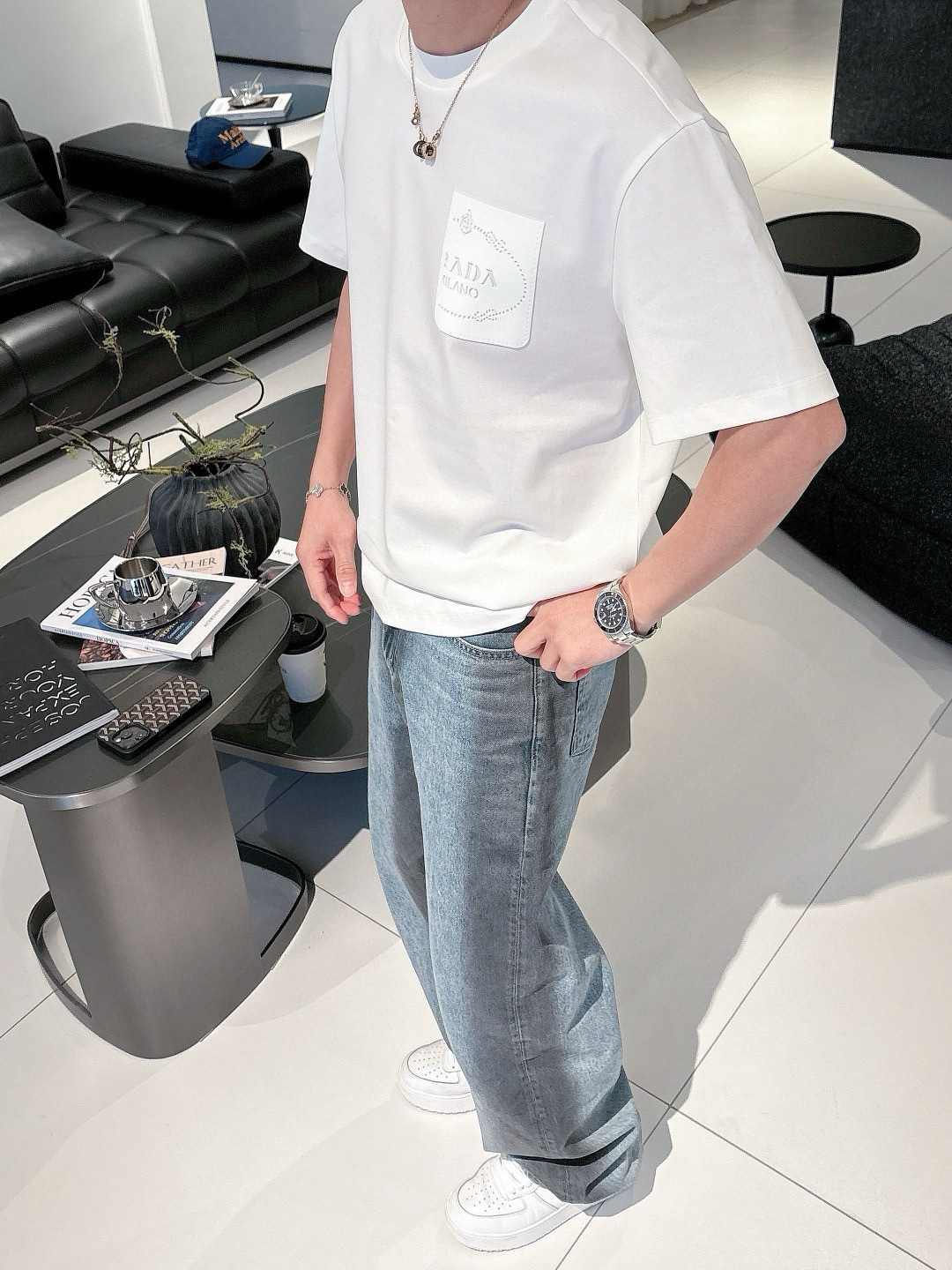 2025 S/S New 新品颜色：黑色 白色 石墨灰尺码：M-3XL 微阔版型P.S：兰精莫代尔+匹马