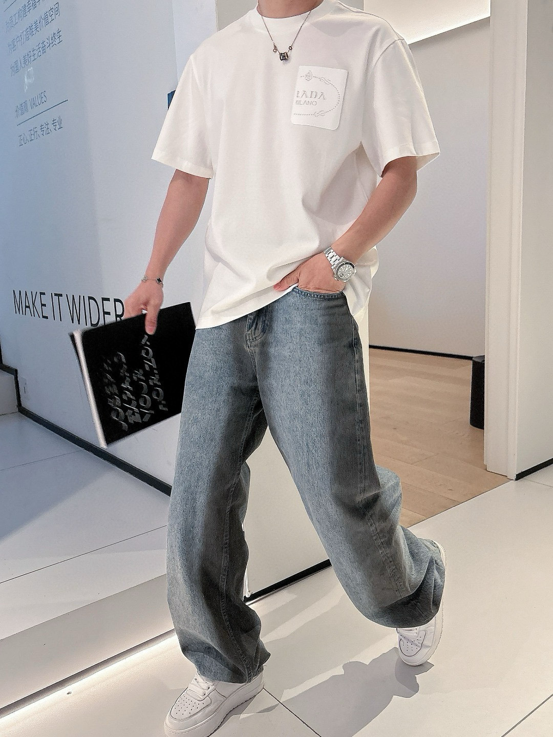 2025 S/S New 新品颜色：黑色 白色 石墨灰尺码：M-3XL 微阔版型P.S：兰精莫代尔+匹马