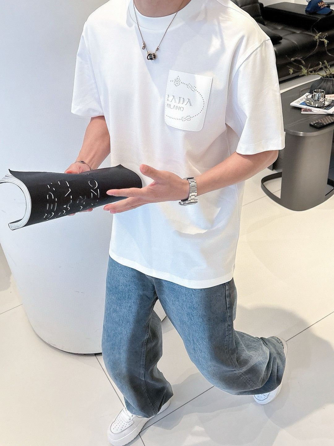 2025 S/S New 新品颜色：黑色 白色 石墨灰尺码：M-3XL 微阔版型P.S：兰精莫代尔+匹马