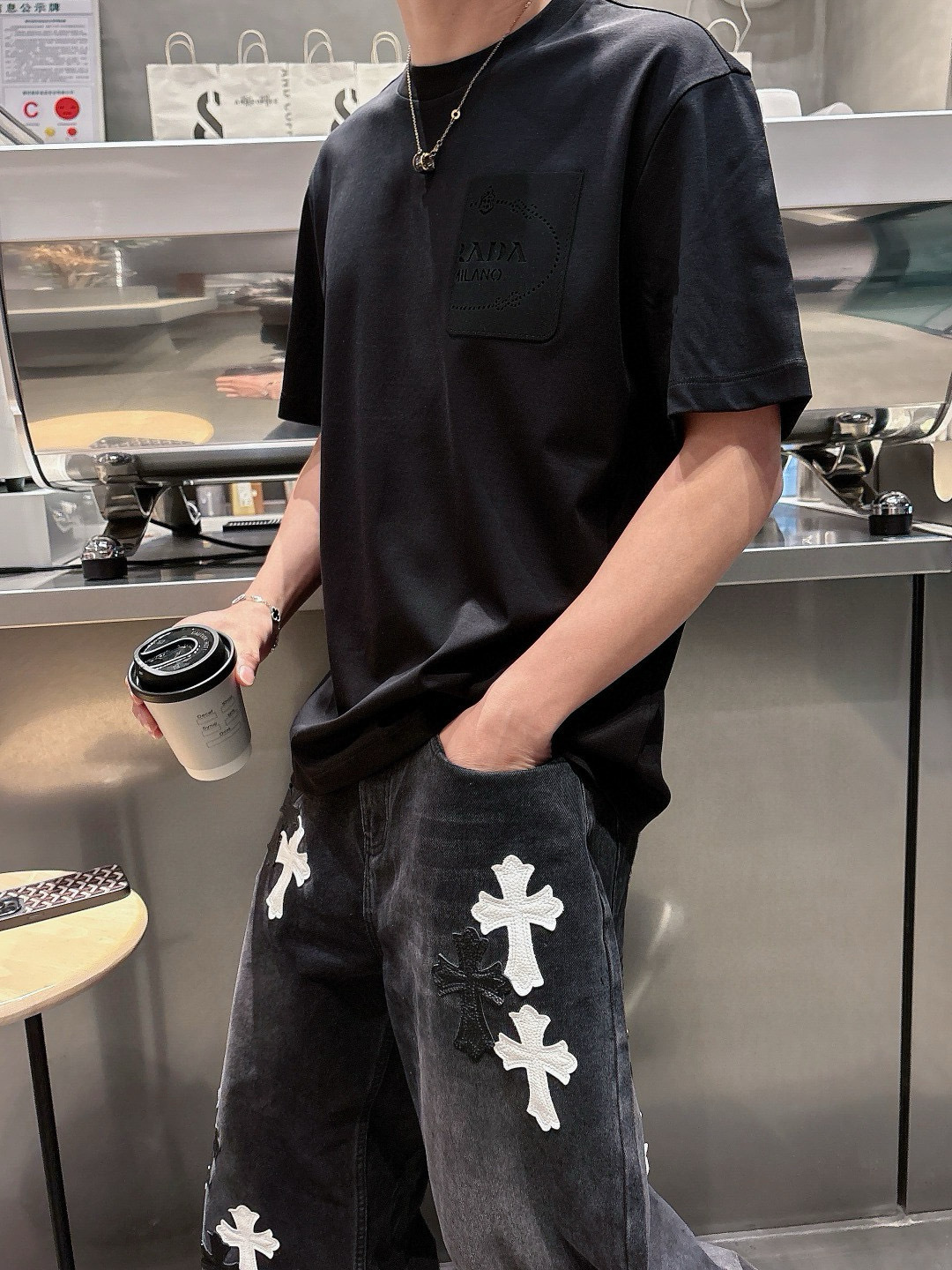 2025 S/S New 新品颜色：黑色 白色 石墨灰尺码：M-3XL 微阔版型P.S：兰精莫代尔+匹马