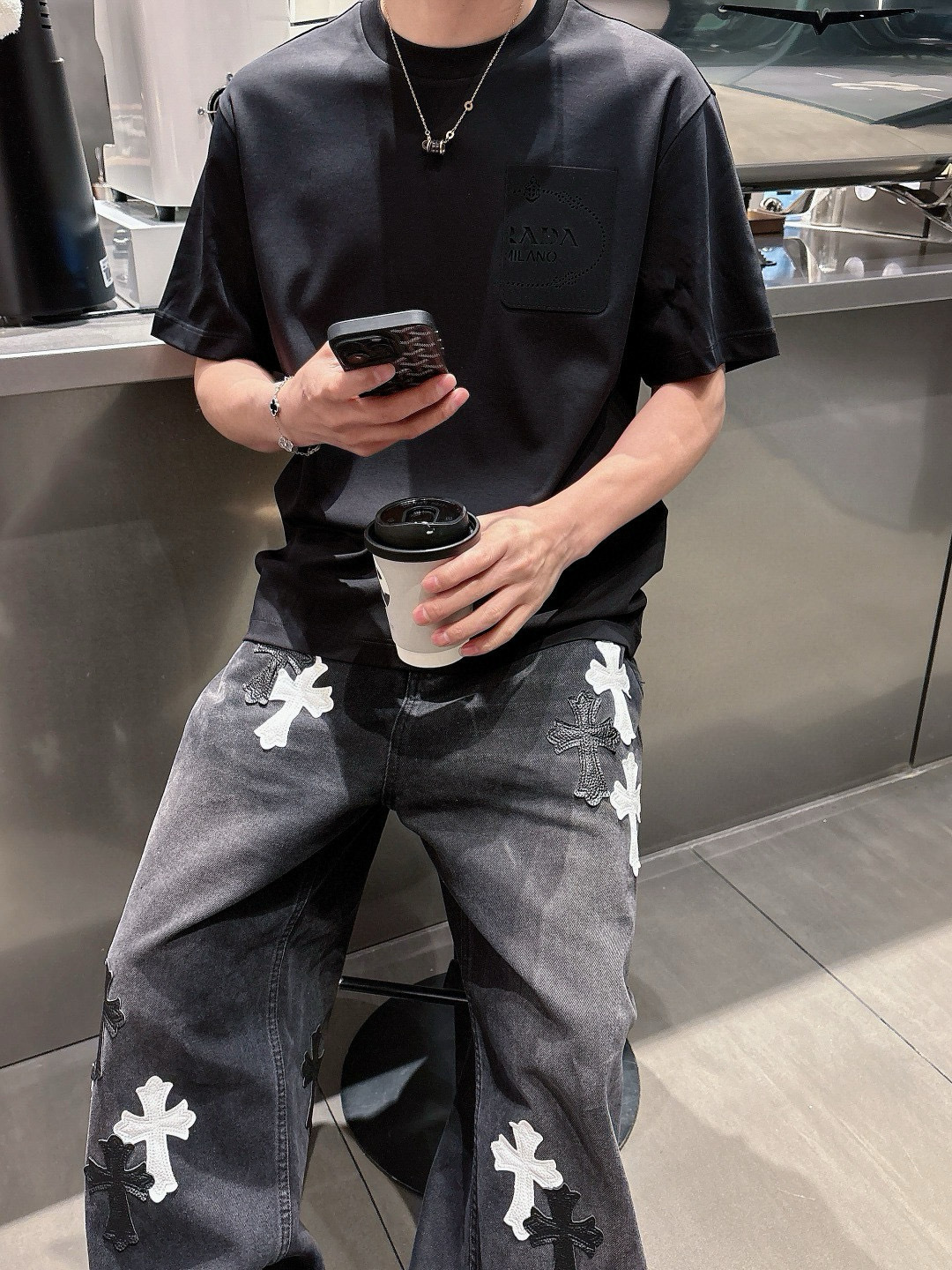 2025 S/S New 新品颜色：黑色 白色 石墨灰尺码：M-3XL 微阔版型P.S：兰精莫代尔+匹马