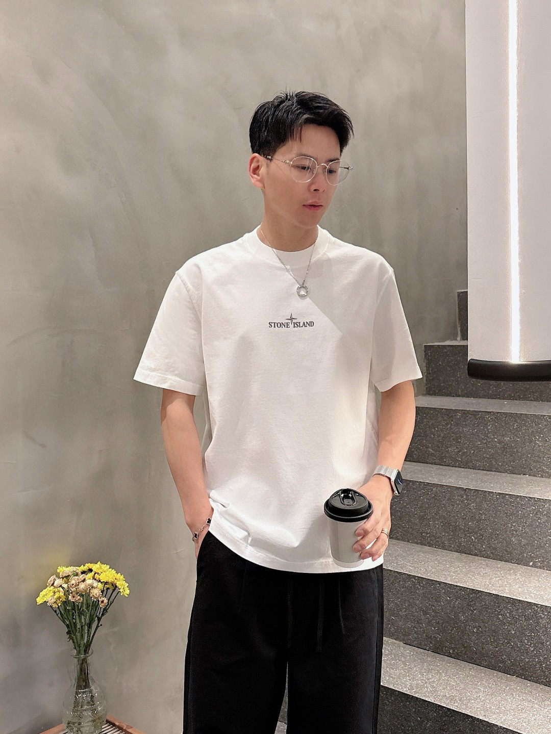 2025 S/S New 新品颜色：黑色 白色 灰色尺码：M—3XL 微阔版型P.S：265克重纯棉肌理