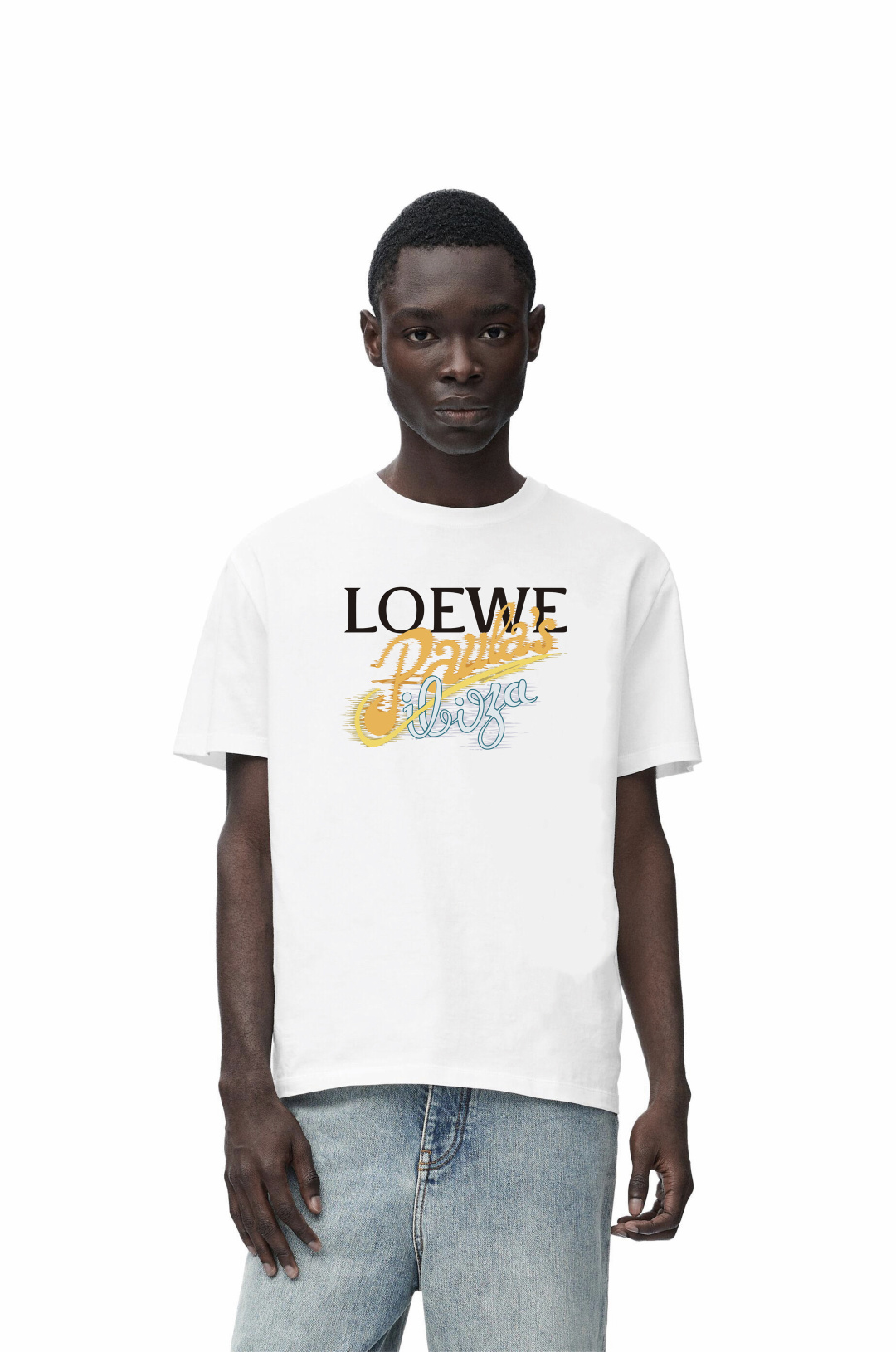 Loewe.罗意威 25夏季新品数码印花标识短袖T恤，正面饰有 LOEWE Paula’s Ibiza数