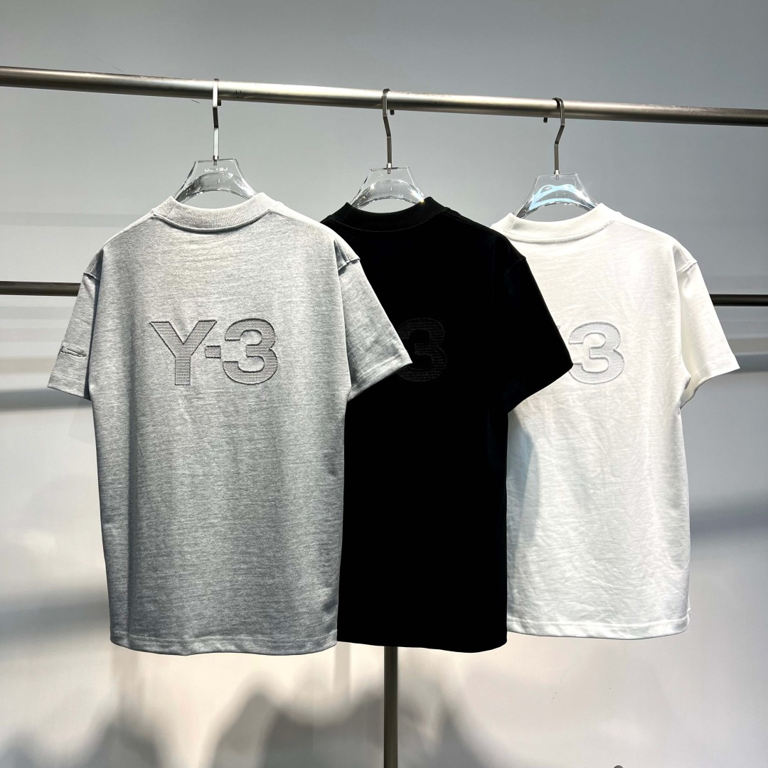 Y-3 25新款磨毛短袖阔版T恤颜色：黑，白，灰尺码：XS-XL