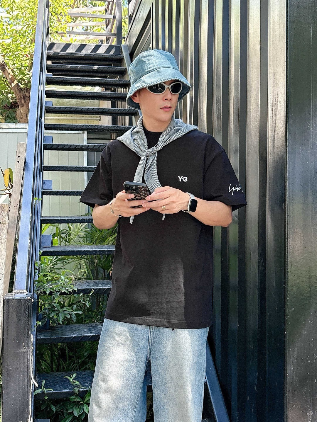 Y-3 25新款磨毛短袖阔版T恤颜色：黑，白，灰尺码：XS-XL