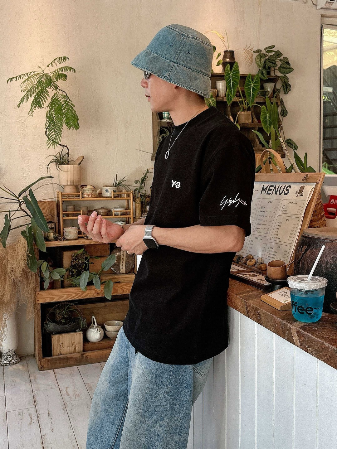 Y-3 25新款磨毛短袖阔版T恤颜色：黑，白，灰尺码：XS-XL