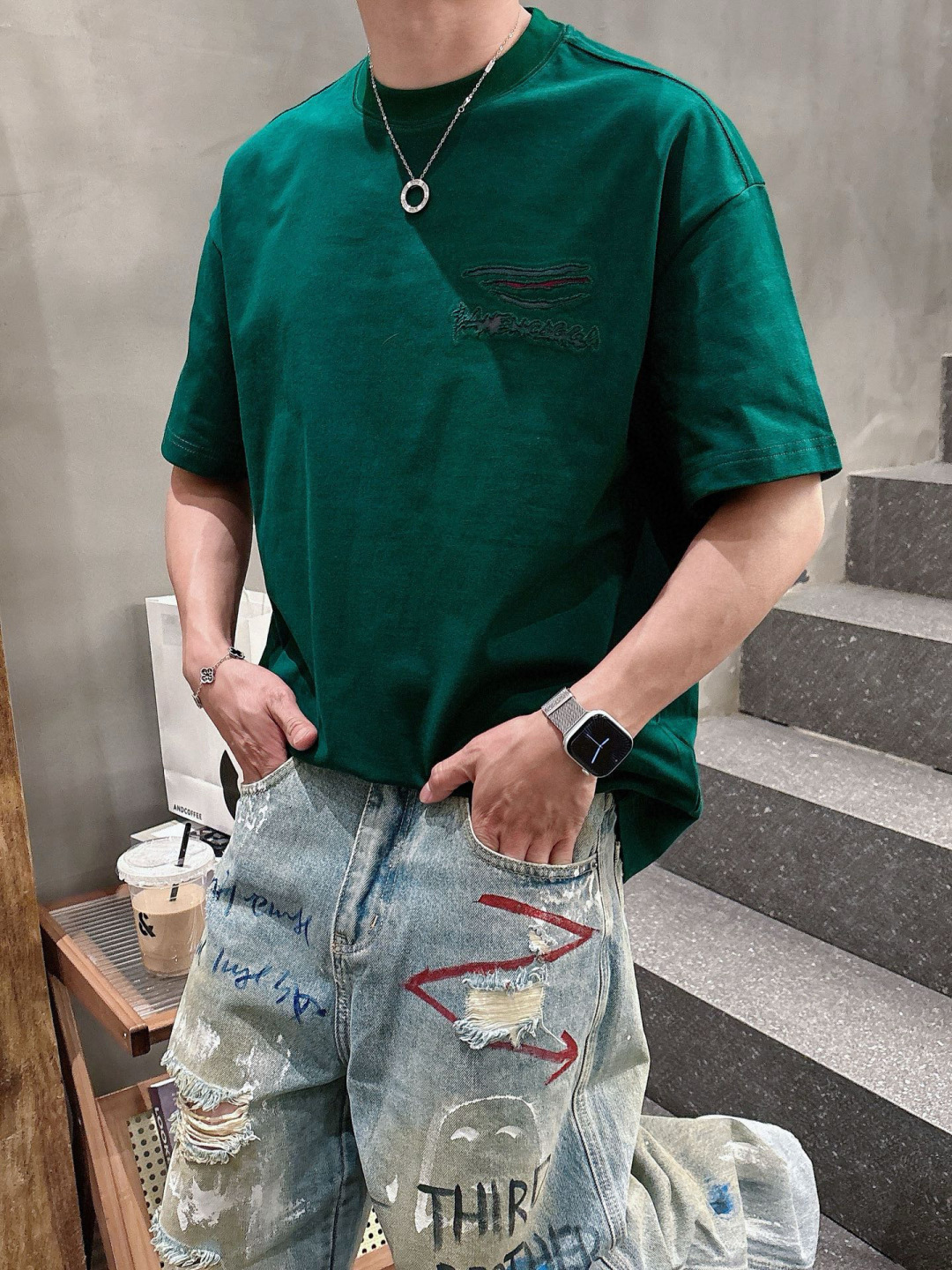 2025春夏新款巴黎世家烧花短袖M-3Xl