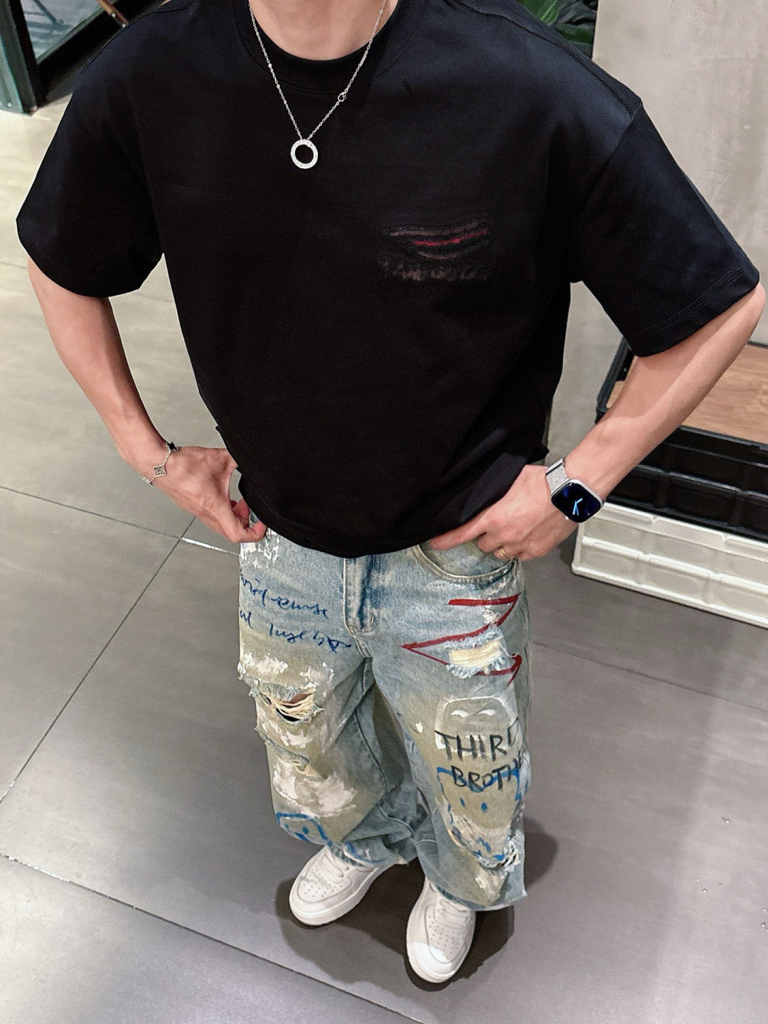 2025春夏新款巴黎世家烧花短袖M-3Xl