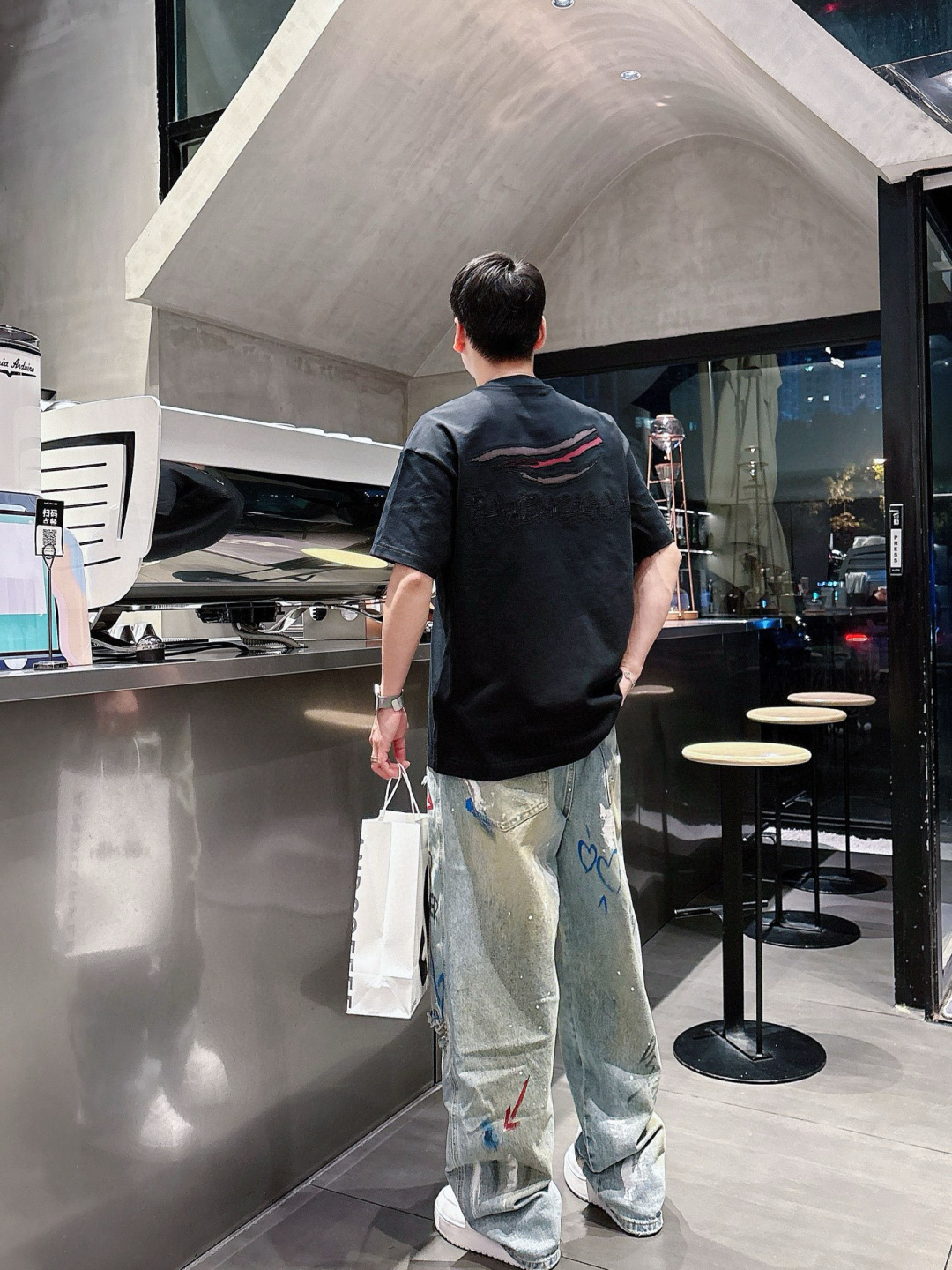 2025春夏新款巴黎世家烧花短袖M-3Xl