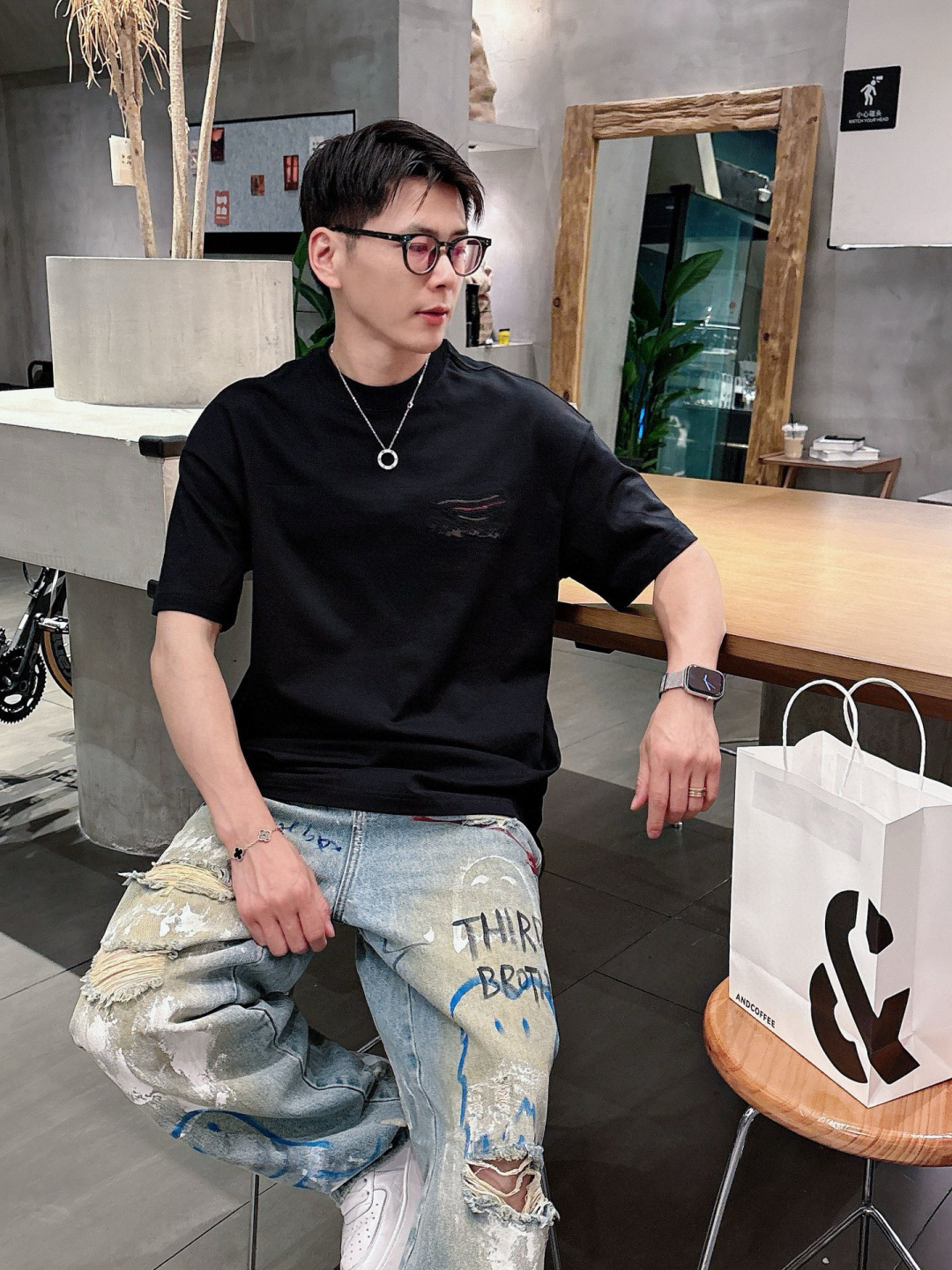 2025春夏新款巴黎世家烧花短袖M-3Xl