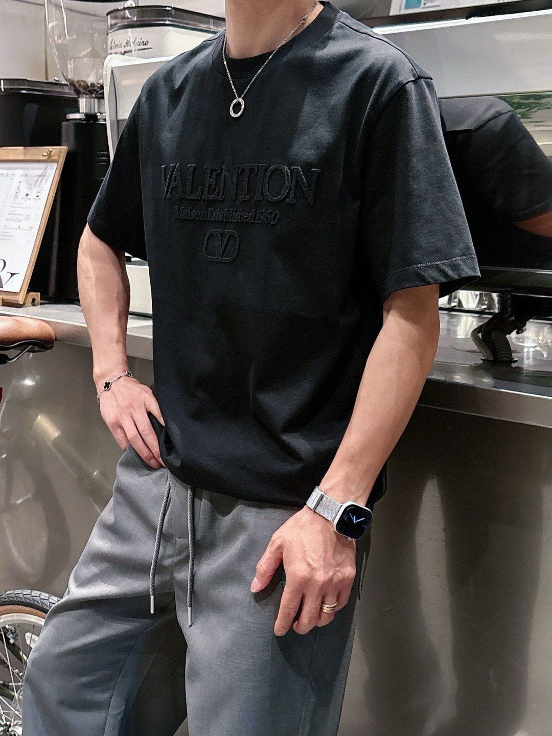 华伦短袖系列季度：2025春夏颜色：黑色 白色 尺码: m-5xL版型：微阔版型克重：160克重 成份：