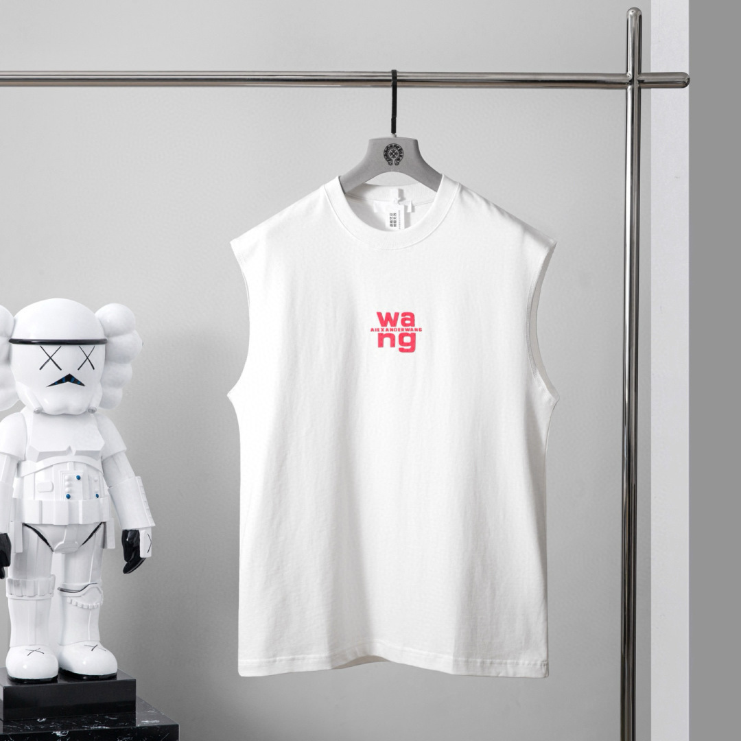 品牌：WANG季度：2025春夏颜色：黑色 白色 尺码：XS-XL版型：宽松阔版 背心成分：100%棉工