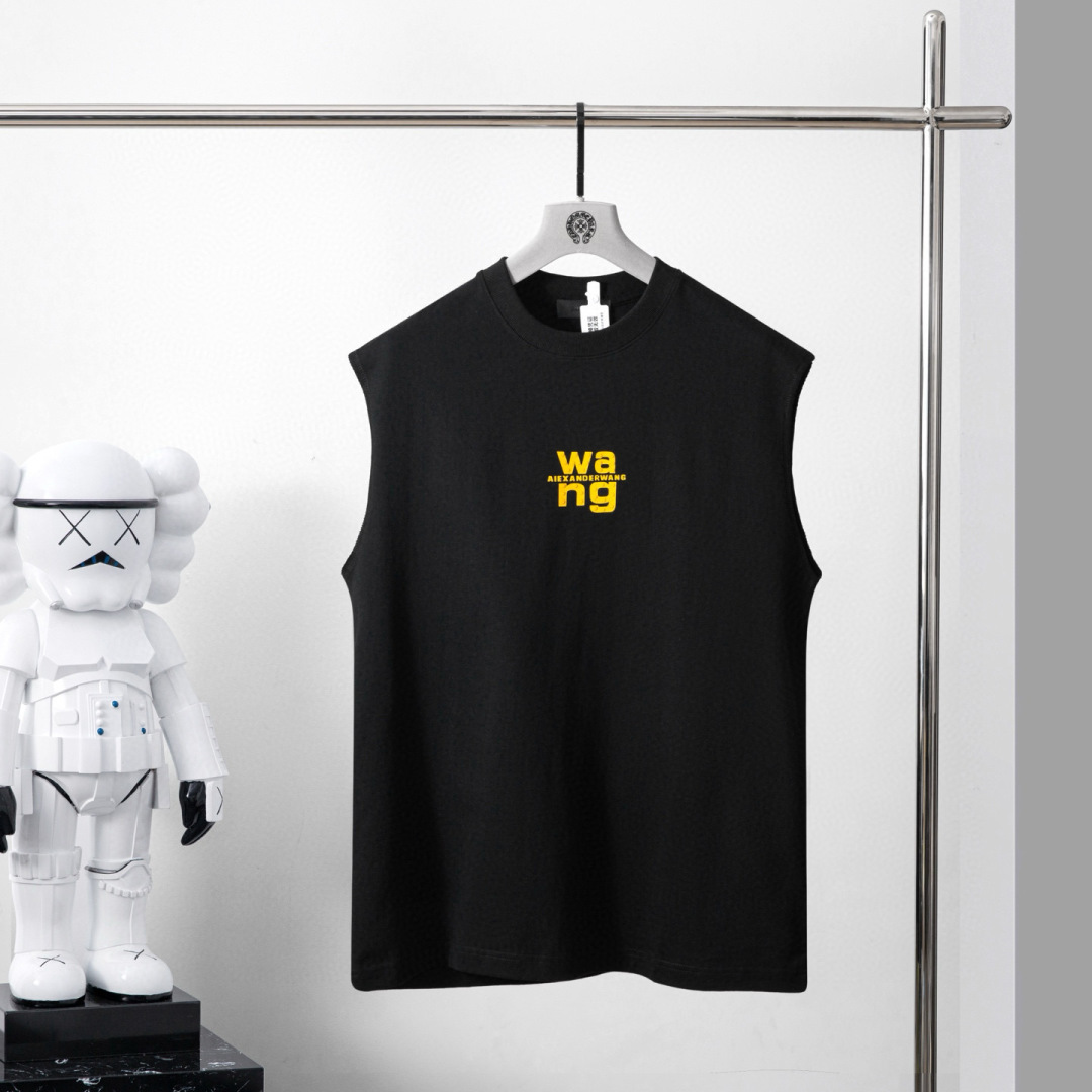 品牌：WANG季度：2025春夏颜色：黑色 白色 尺码：XS-XL版型：宽松阔版 背心成分：100%棉工