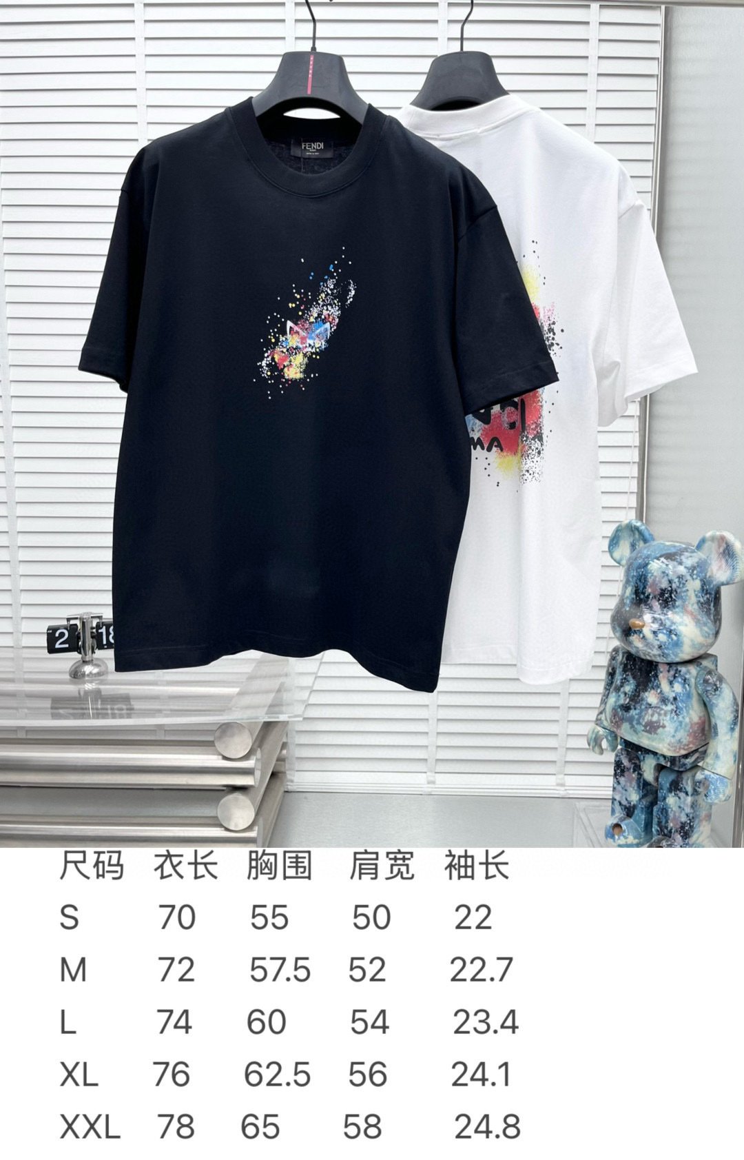 Fend* 25ss新款短袖，定制280克全棉面料，前幅印花logo，非常简约大气的一款 无论是上身舒适