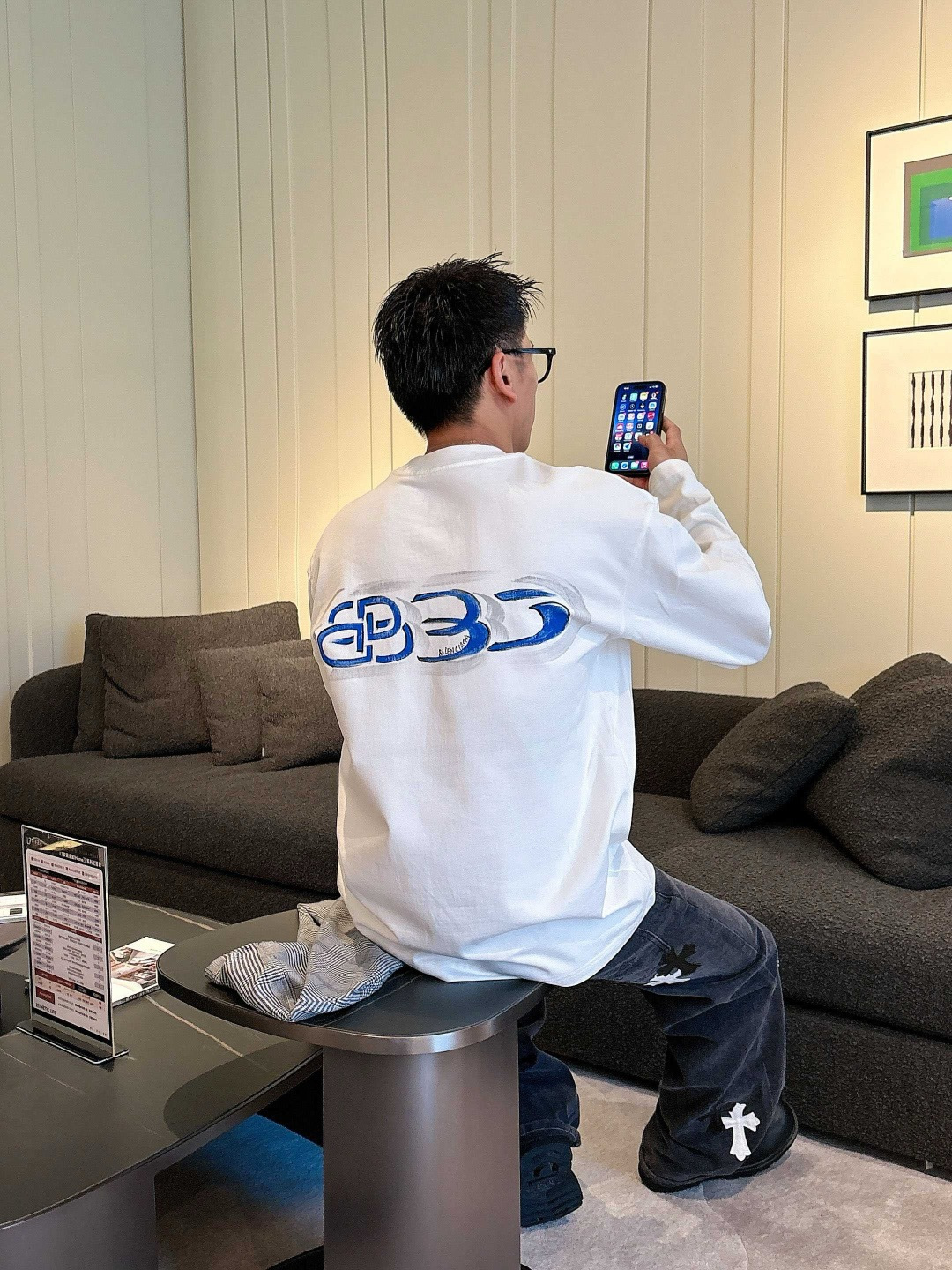 25新款长袖阔版T恤颜色：黑，白尺码：S-XL