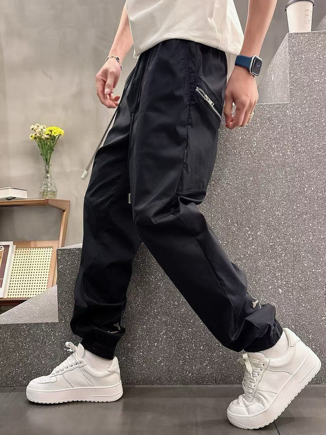 2025年春夏系列🔥🔥H8201🔥🔥1.颜色：黑色 米杏色2.尺码:M-3XL 3.版型:束脚长裤4.面