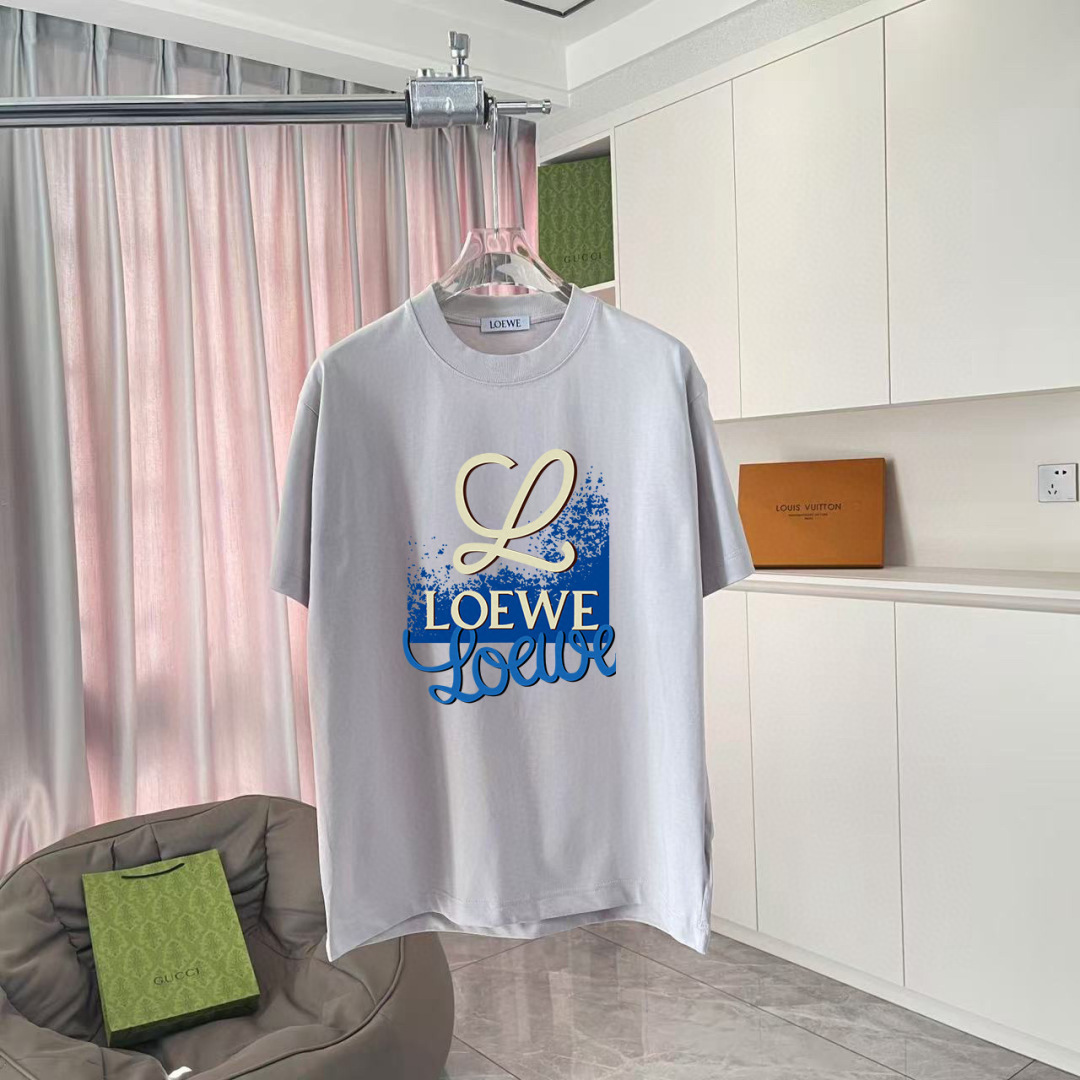 Loew*2025秋季新款 个性字母logo印花 定制面料300g 短袖t恤 男女同款尺码：S M L 