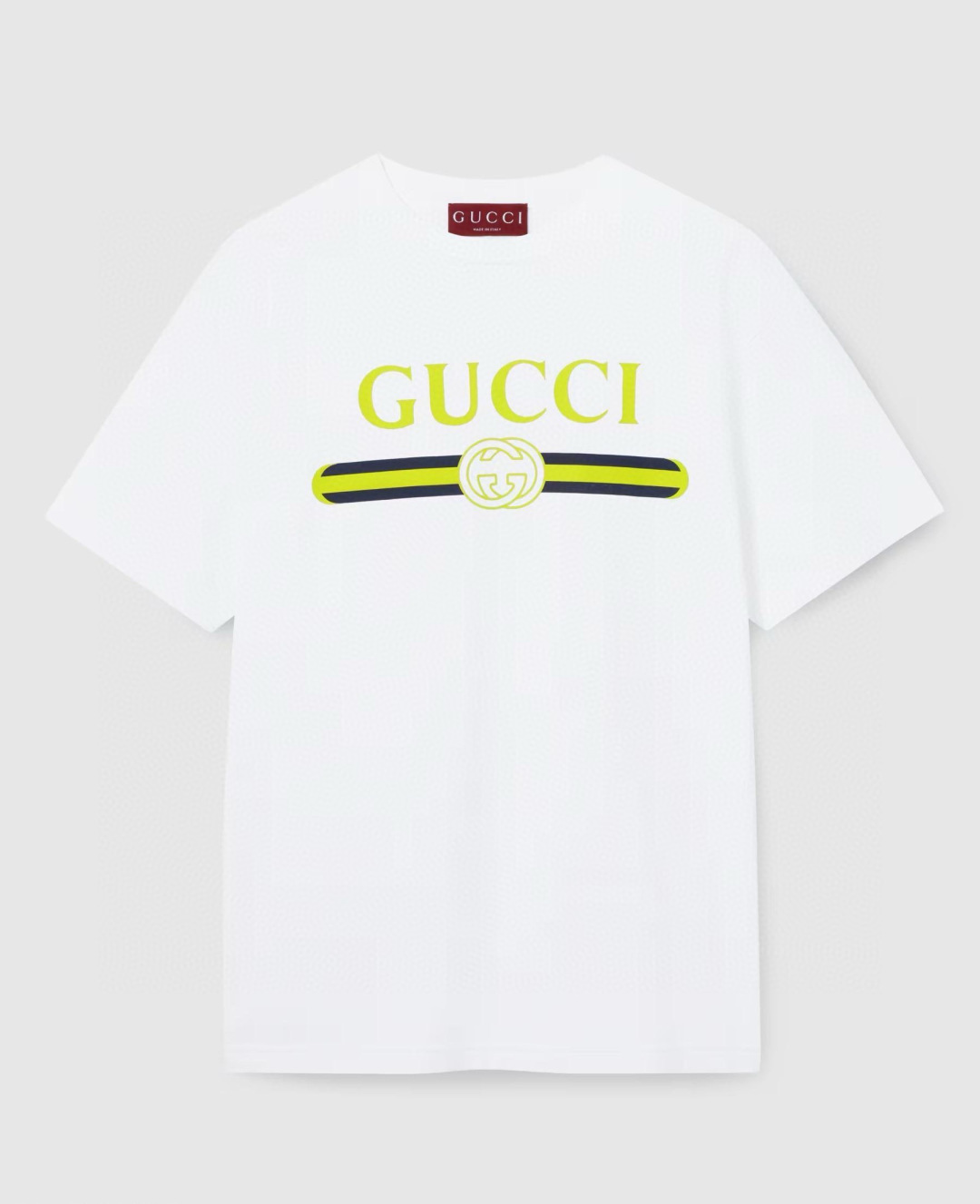 Gucci.古驰 25秋冬新品饰GUCCI典藏印花标识加厚面料短袖T恤，演绎早秋风格品牌标识，一款内搭或