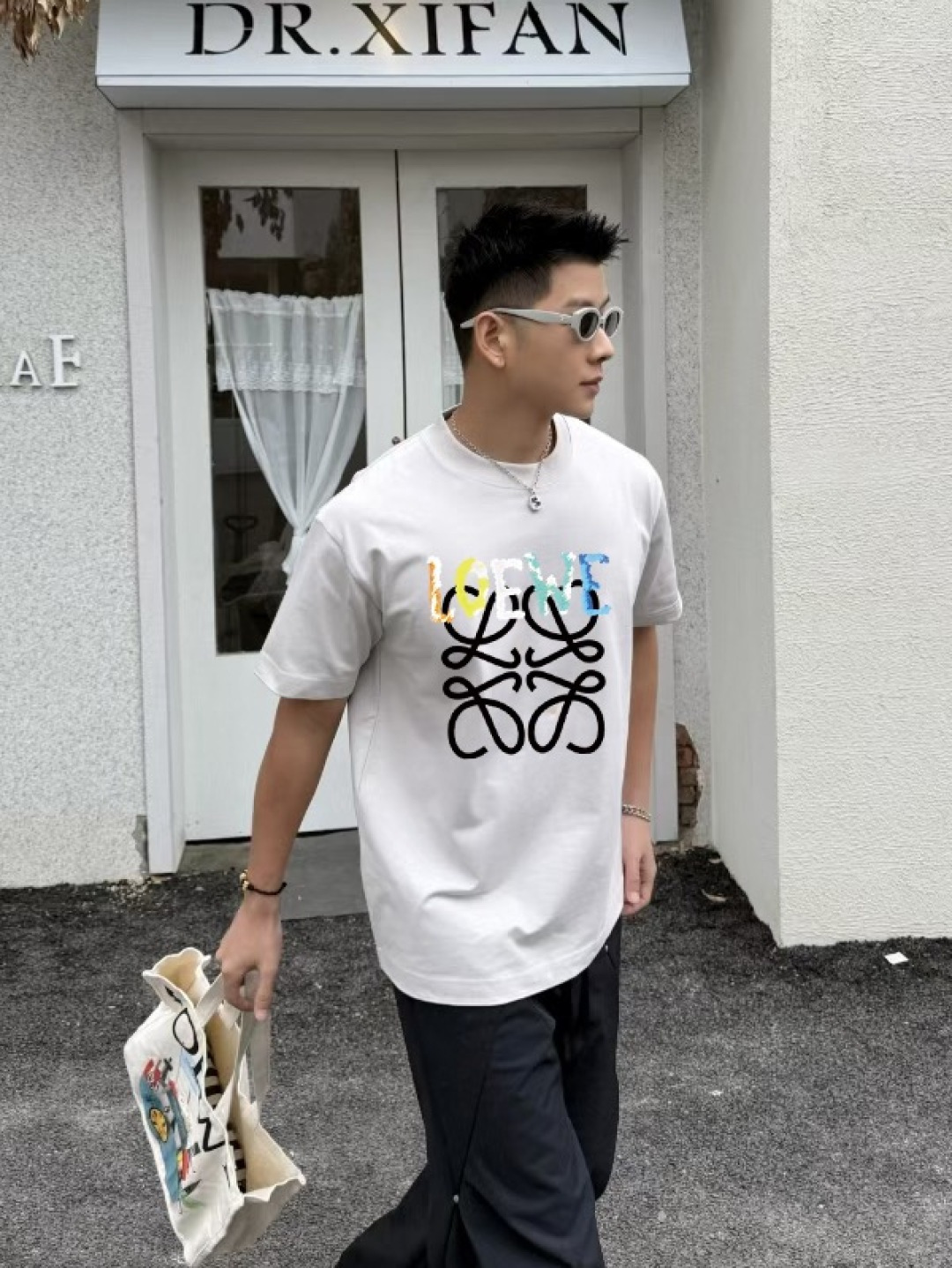 Loew*2025秋季新款 个性字母logo印花 定制面料300g 短袖t恤 男女同款尺码：S M L 