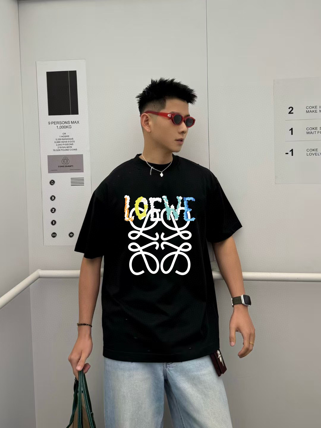 Loew*2025秋季新款 个性字母logo印花 定制面料300g 短袖t恤 男女同款尺码：S M L 