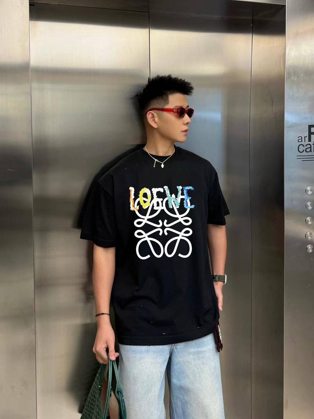 Loew*2025秋季新款 个性字母logo印花 定制面料300g 短袖t恤 男女同款尺码：S M L 