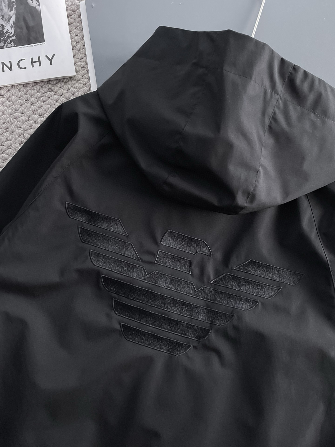 阿玛尼 官网同款，提前发售！2025新款男士夹克外套，原单三标齐全高端版本！带隐藏帽，专柜定制面料 透气