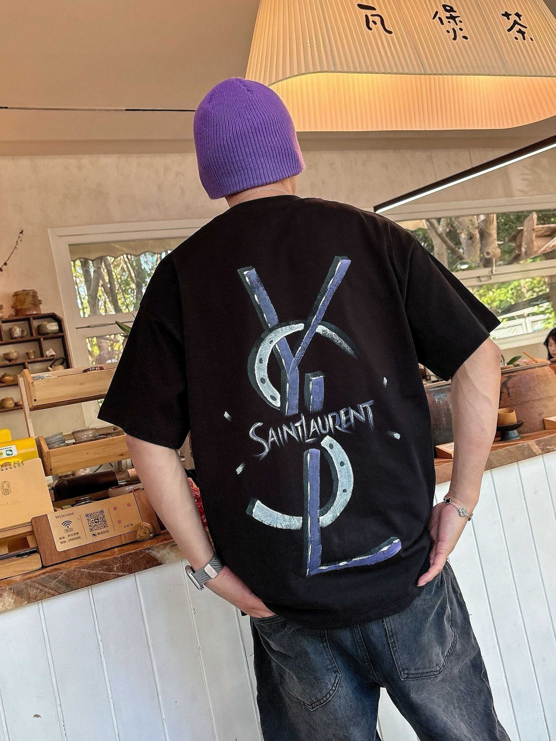 25新款短袖阔版T恤颜色：黑，白尺码：XS-XL