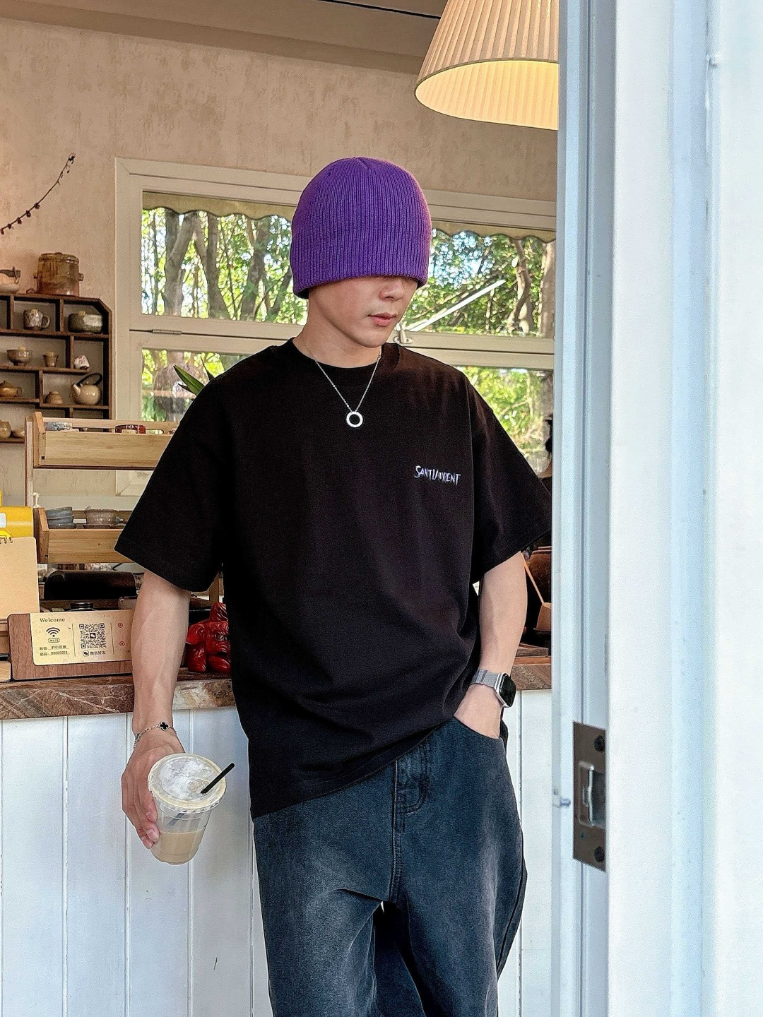 25新款短袖阔版T恤颜色：黑，白尺码：XS-XL