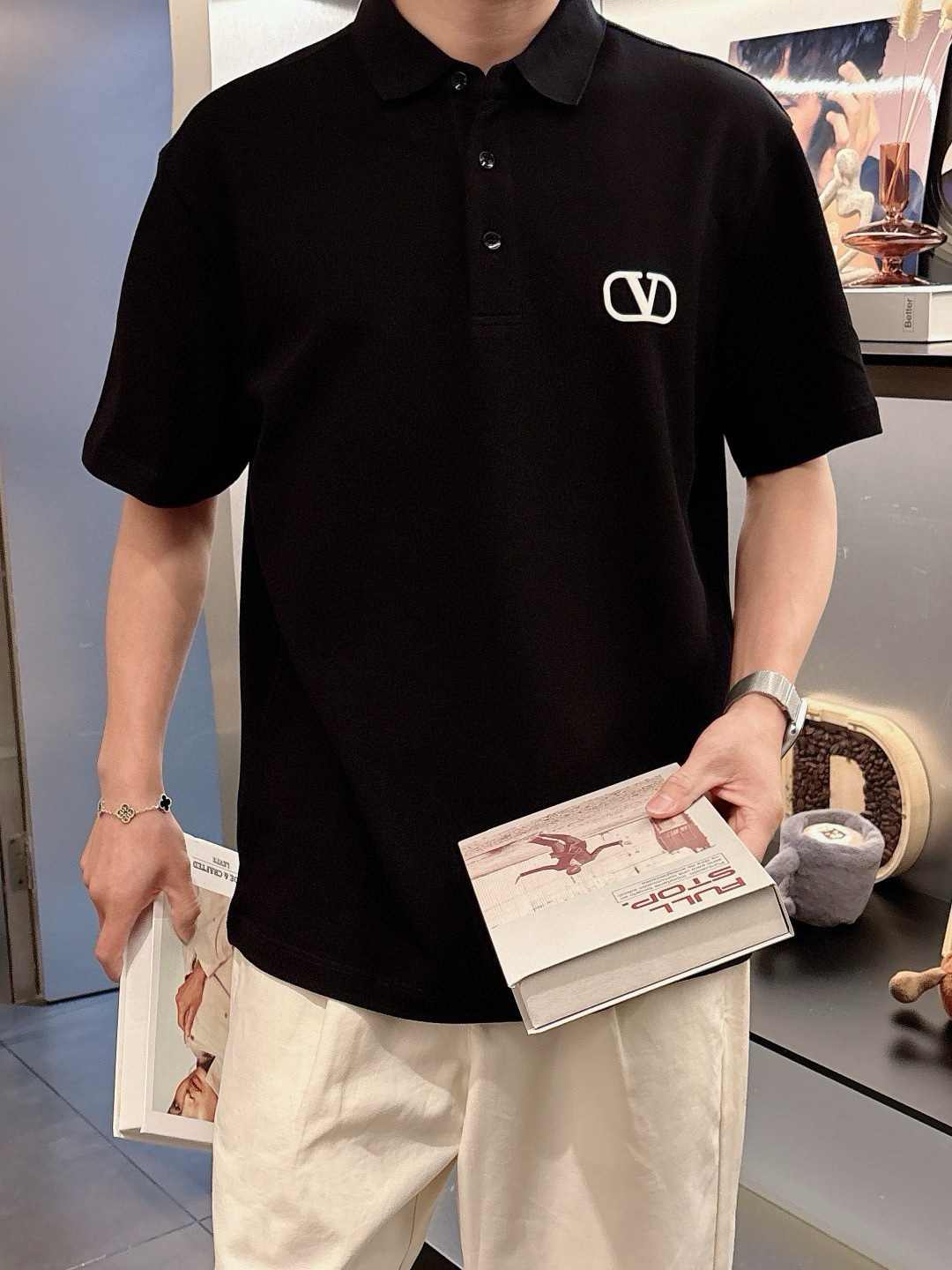 VLTN   2025春夏系列翻领T恤尺码：M-3XL 微阔版型P.S：385克重棉四角珠地面料，面料布