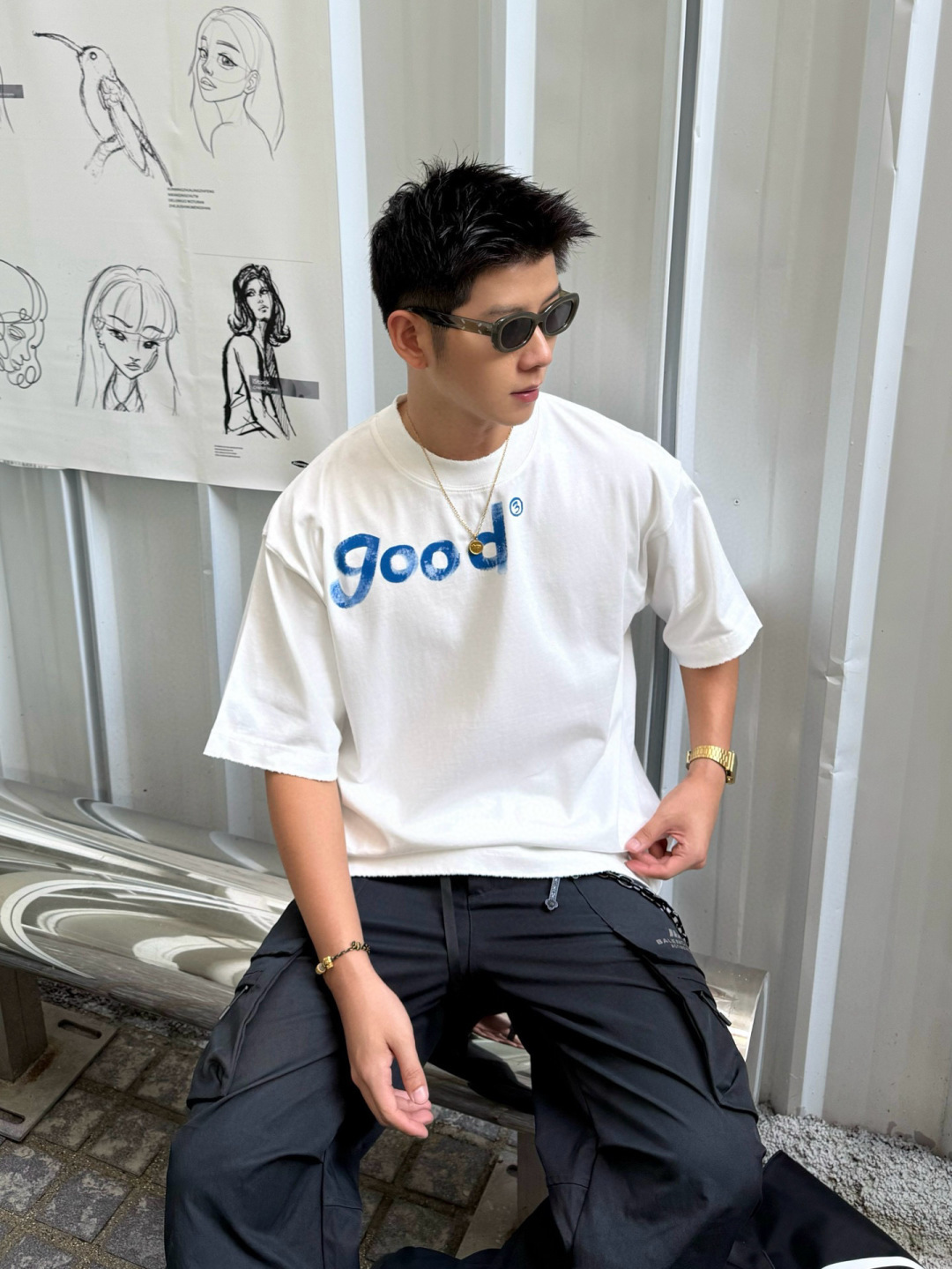 新款秋冬高克重T恤🆕颜色：黑，白码数：XS-XL款号：52110